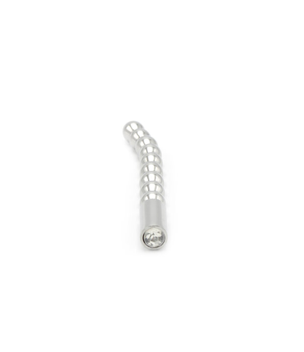 Solid Penis Plug Beaded Curved 8mm