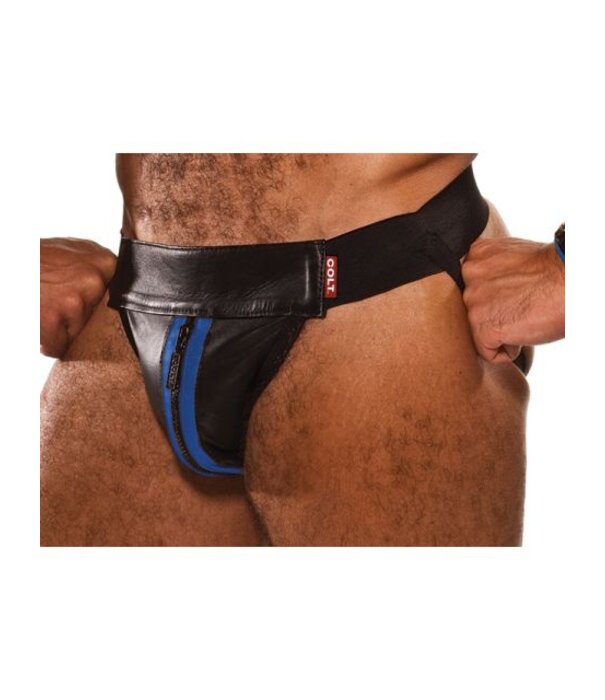 Colt Leather Zip Jock Blue S