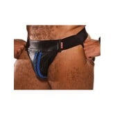 Leather Zip Jock Blue M