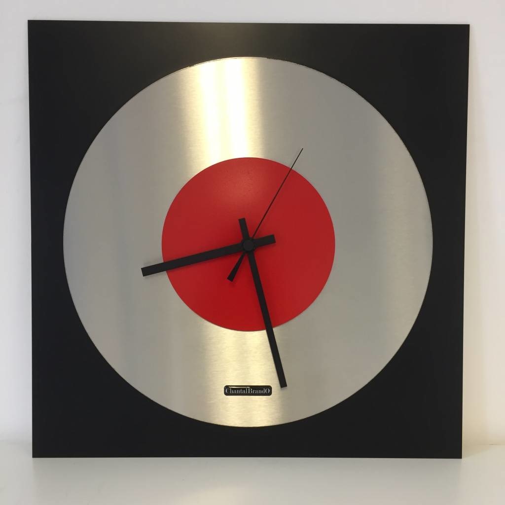 Klokkendiscounter Design - Wall clock Topaz Black and Red