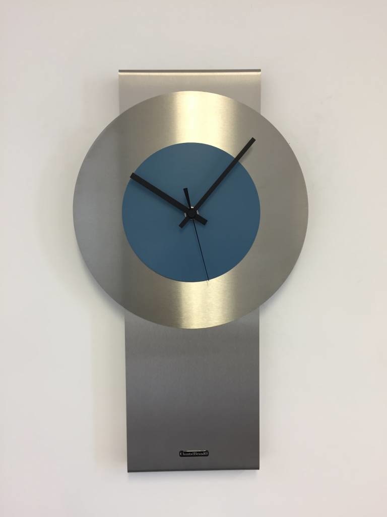 Klokkendiscounter Design - Wanduhr Pendulum Steel-Blue Design