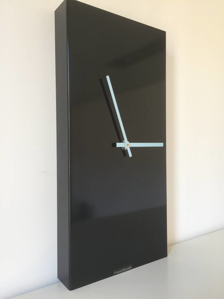 Klokkendiscounter Design - Wall clock stainless steel Black Beauty