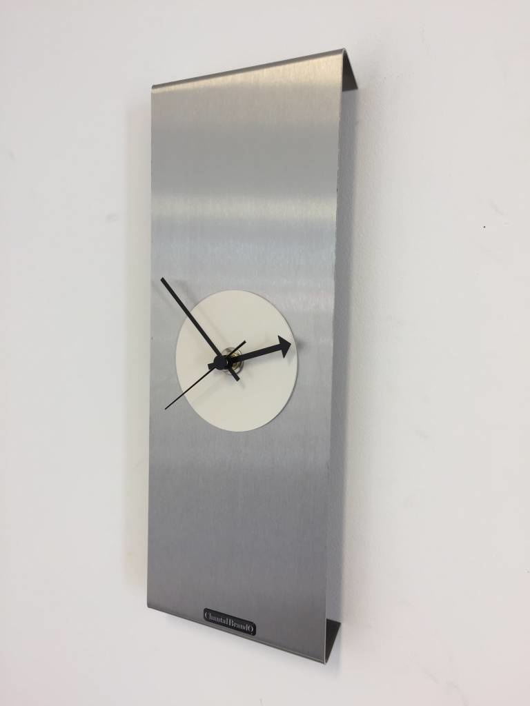 Klokkendiscounter Design - Wall clock stainless steel Sidney White