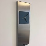 Klokkendiscounter Design - Wall clock stainless steel Cassiopee Steelblue Square
