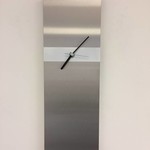 Klokkendiscounter Design - Wall clock stainless steel Cassiopee White Stripe