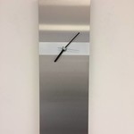 Klokkendiscounter Design - Wall clock stainless steel Cassiopee White Stripe