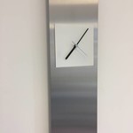 Klokkendiscounter Design - Wall clock stainless steel Cassiopee White Square
