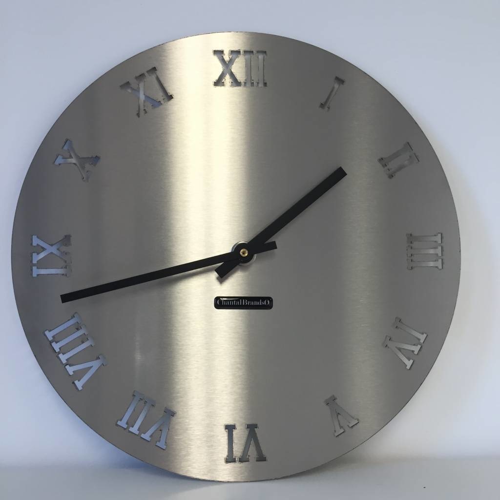 Klokkendiscounter Design - Wall clock stainless steel Roma Design - Large