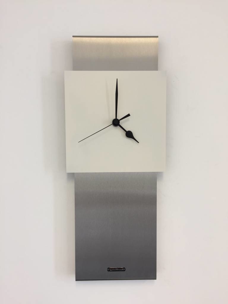 Klokkendiscounter Design - Wall clock stainless steel Jada Design White Square