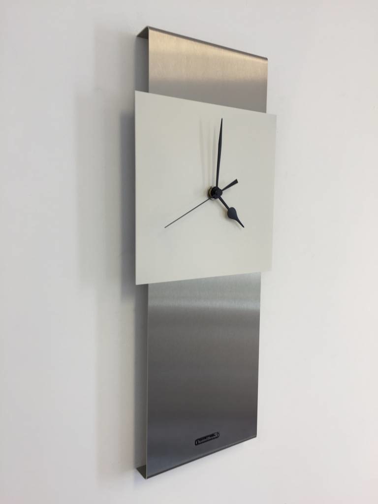 Klokkendiscounter Design - Wall clock stainless steel Jada Design White Square