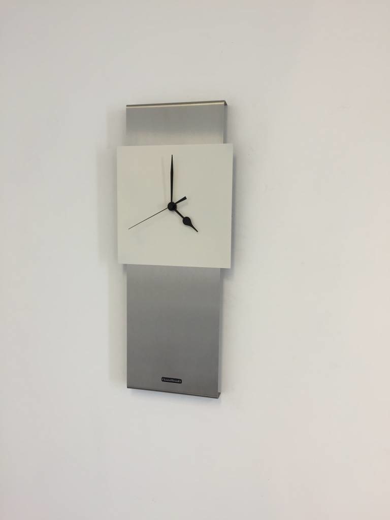 Klokkendiscounter Design - Wall clock stainless steel Jada Design White Square