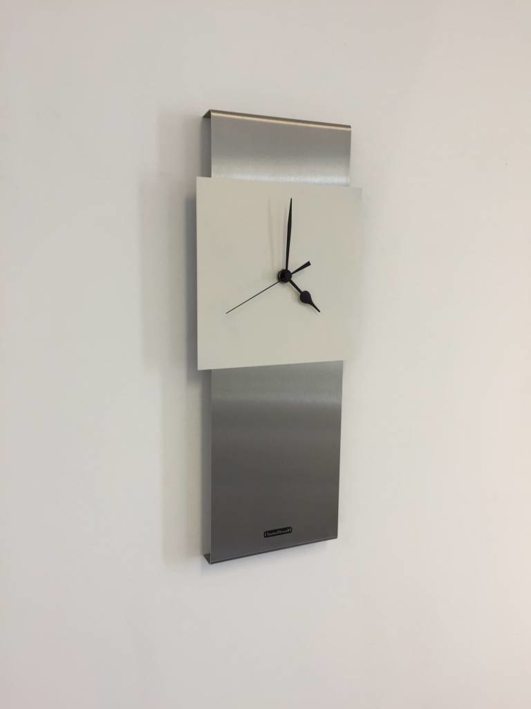 Klokkendiscounter Design - Wall clock stainless steel Jada Design White Square