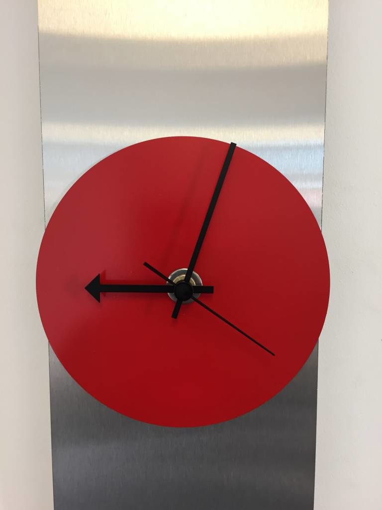 Klokkendiscounter Design - Wall clock Red Circle & Black