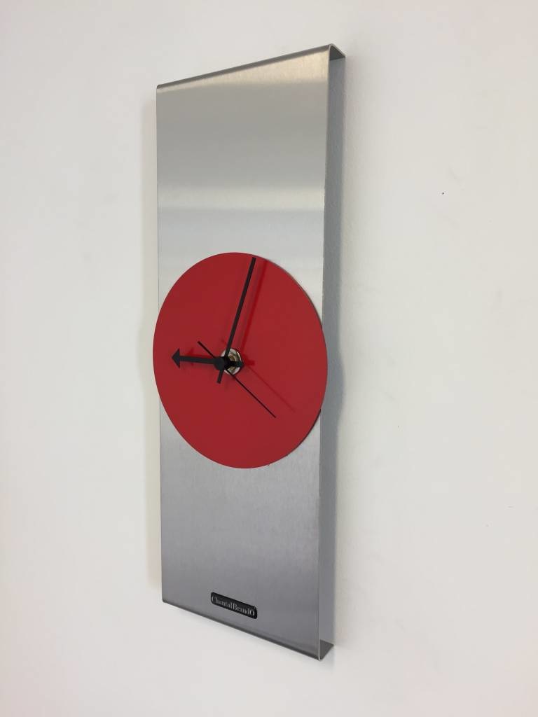 Klokkendiscounter Design - Wall clock Red Circle & Black