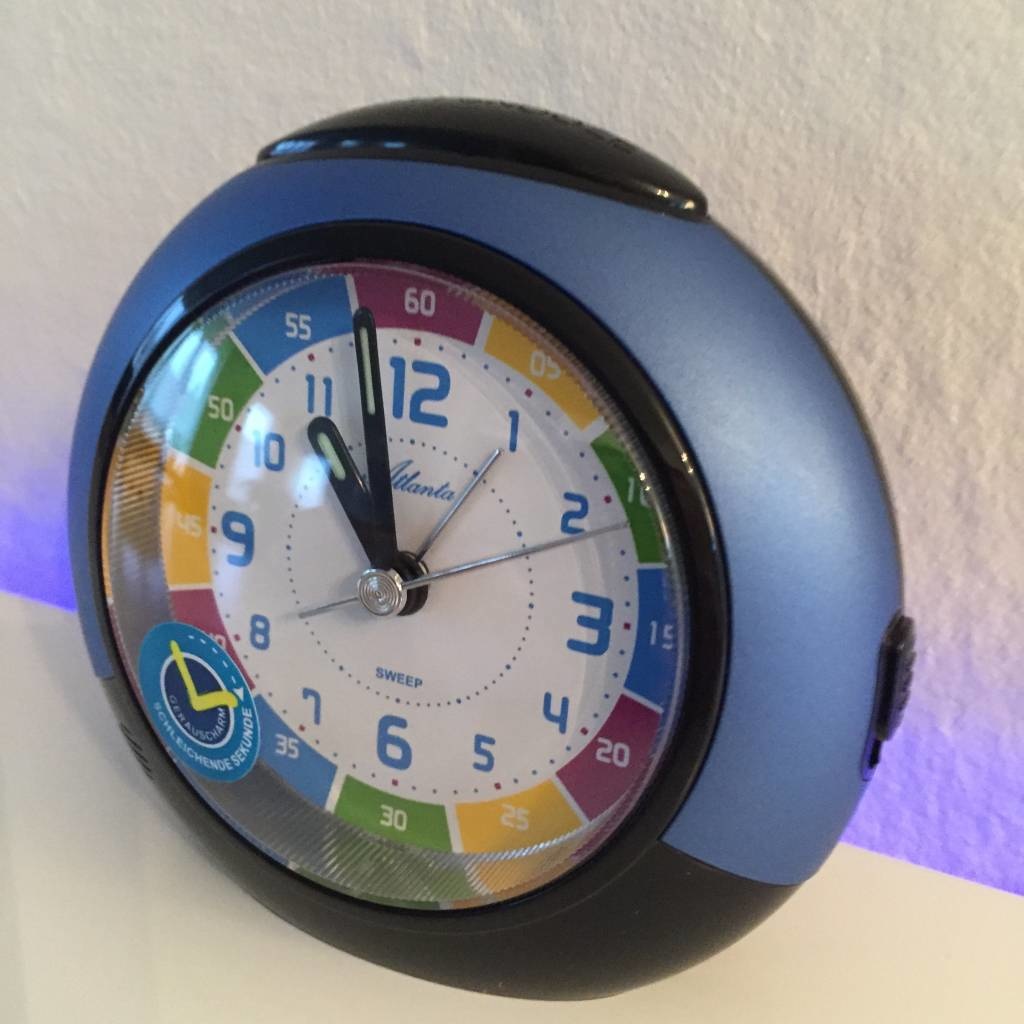 Atlanta Design - Children's alarm clock with Klok Leather Function in Blue