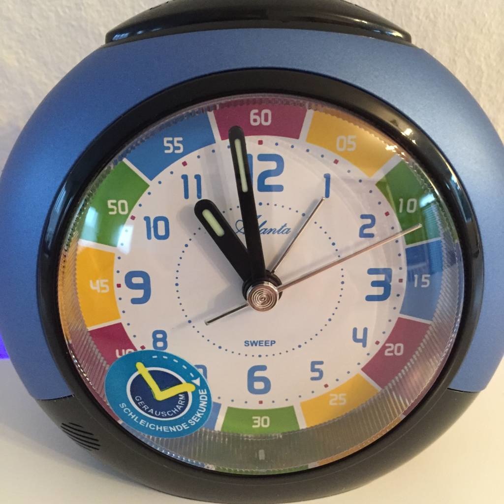 Atlanta Design - Children's alarm clock with Klok Leather Function in Blue