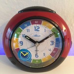 Atlanta Design - Children's alarm clock with clock leather function in red
