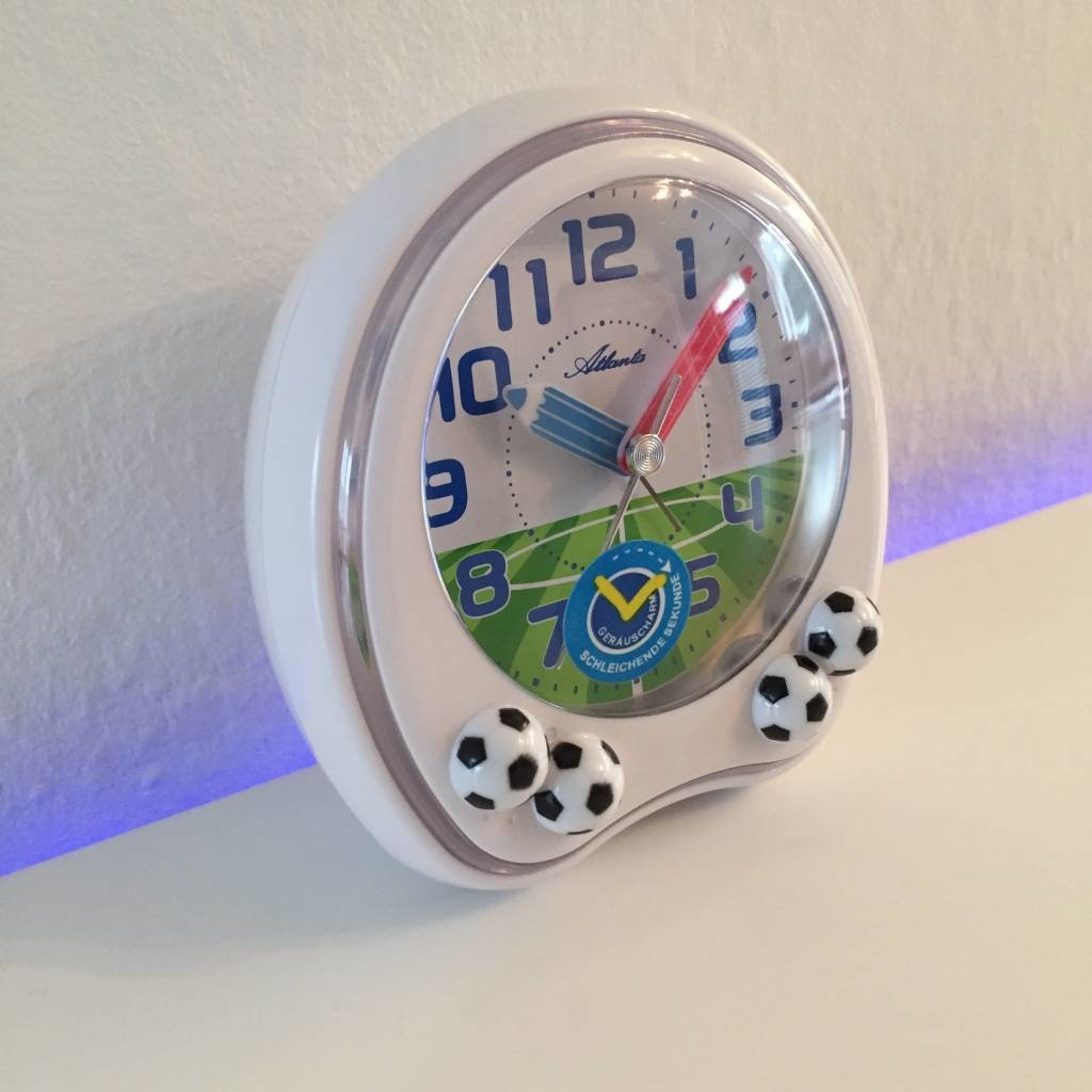 Atlanta Design - Children's alarm clock with football white