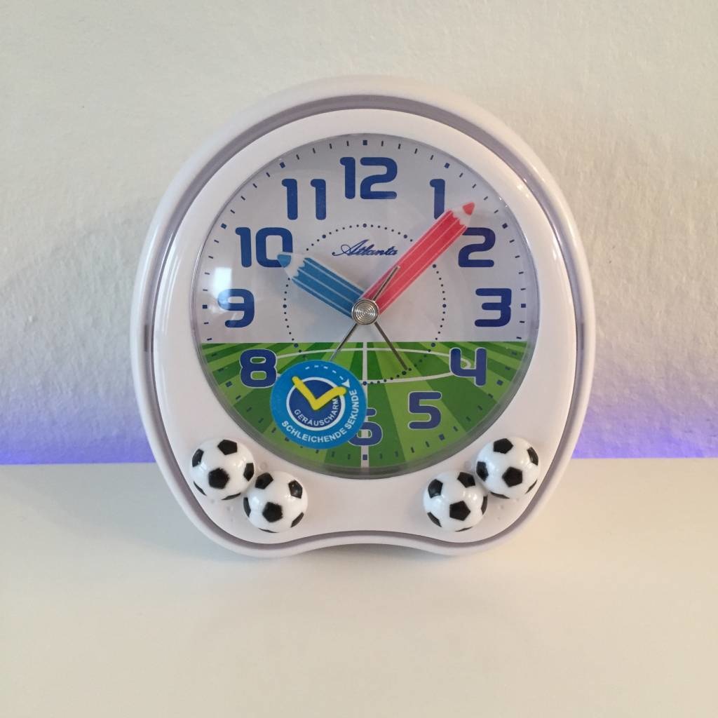 Atlanta Design - Children's alarm clock with football white