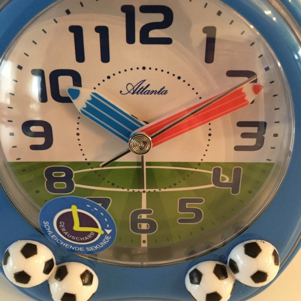 Atlanta BeoXL - Kinderwekker met voetballen blauw