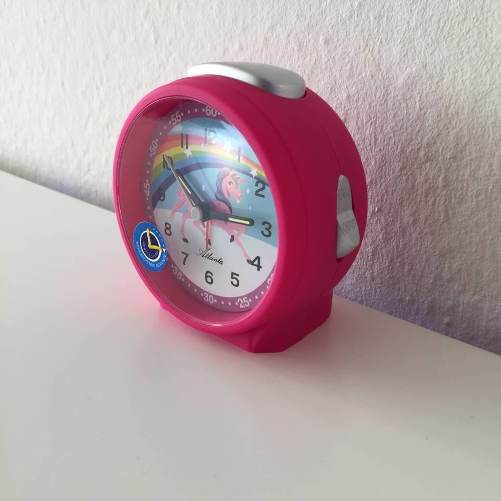 Atlanta Design - Kinderwecker unicorn roze