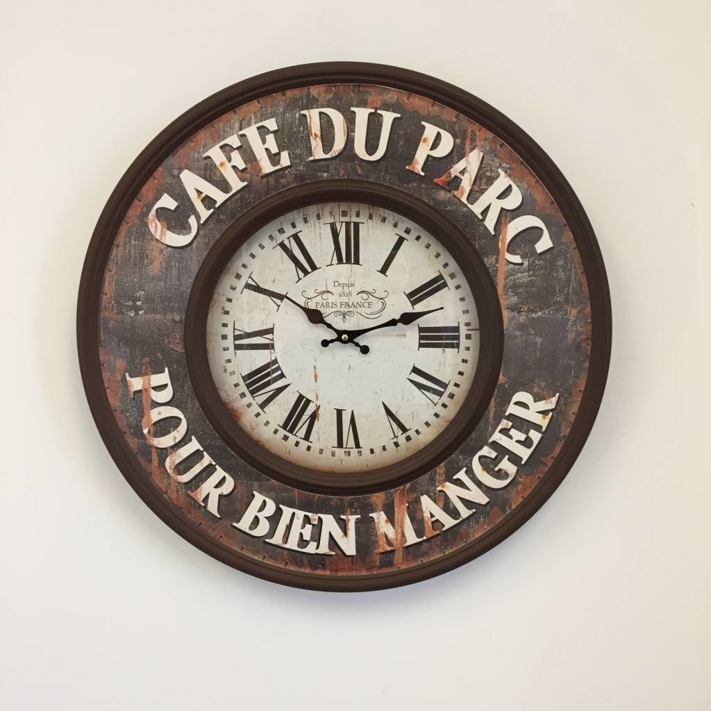 NiceTime Design - Wandklok Cafe de Paris vintage retro