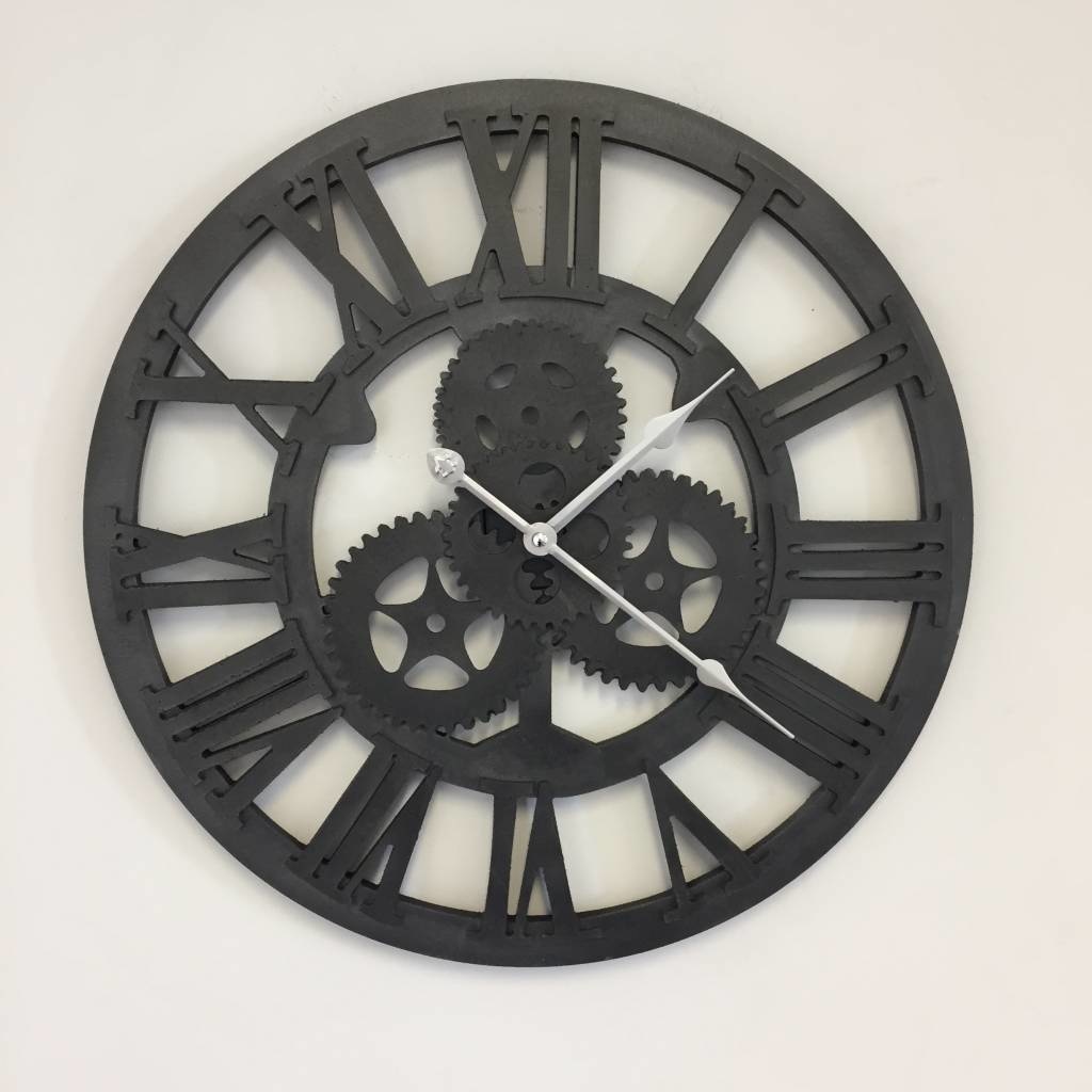 NiceTime Design - Wall clock Industrial Black Wood