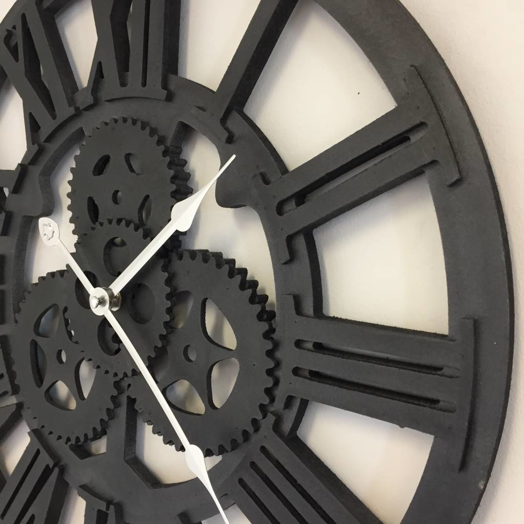 NiceTime Design - Wall clock Industrial Black Wood