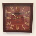 NiceTime Design - Wall clock Kensington Wood Retro Red