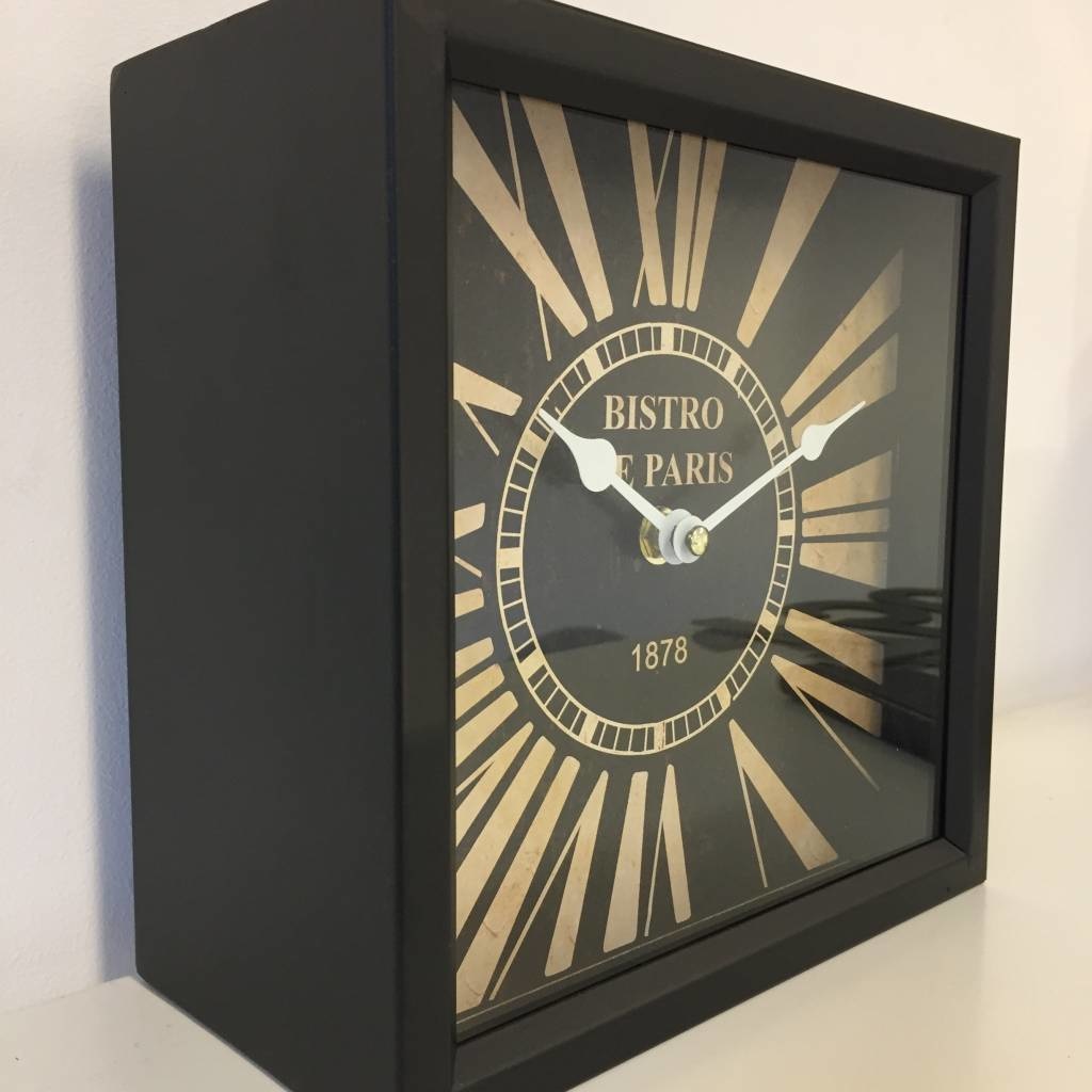 NiceTime Design - Table clock Bistro de Paris Noir