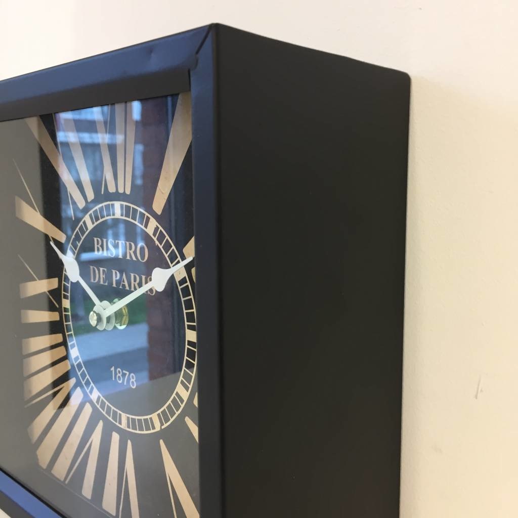 NiceTime Design - Table clock Bistro de Paris Noir