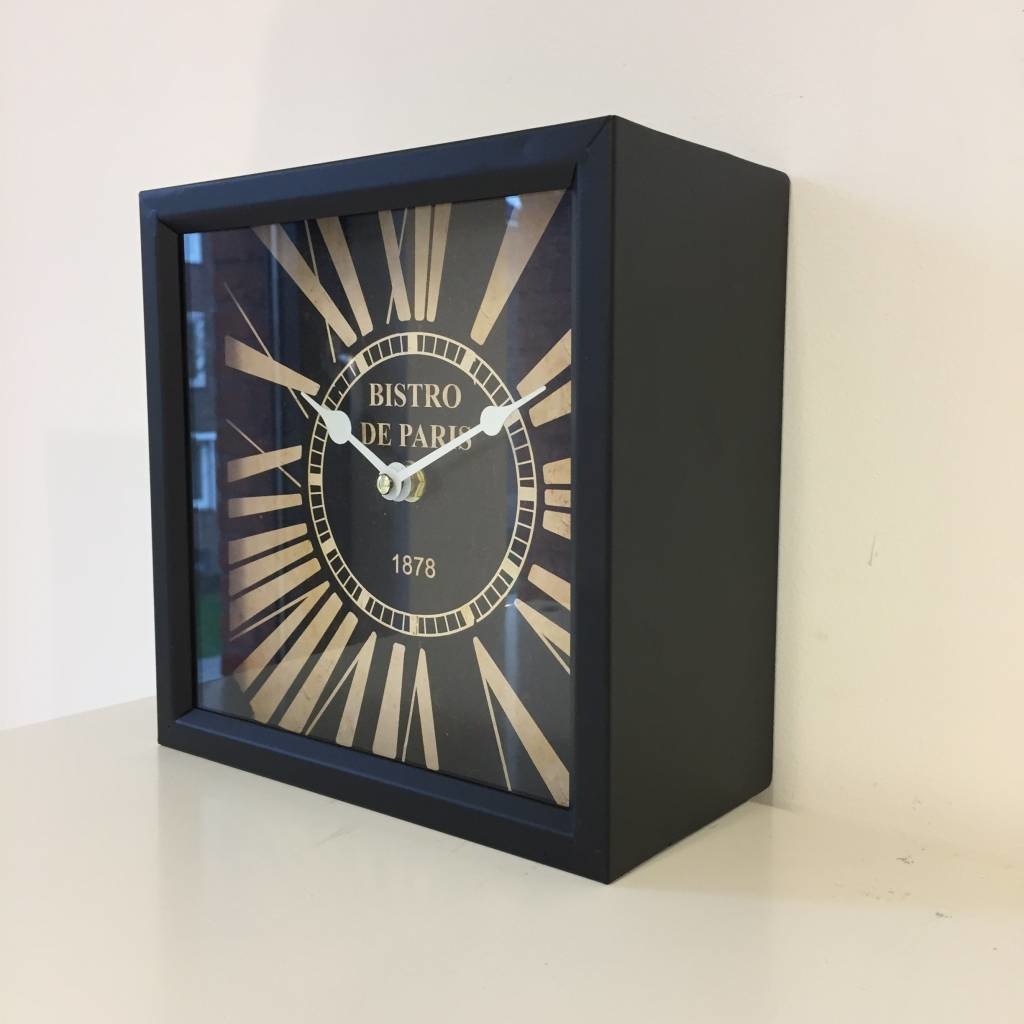 NiceTime Design - Table clock Bistro de Paris Noir