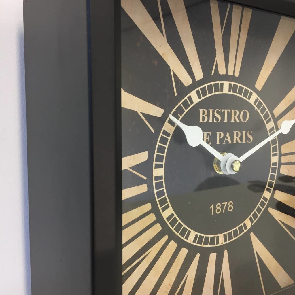 NiceTime Design - Tafelklok Bistro de Paris Noir