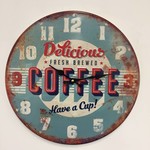 NiceTime Design - Wall clock Retro Coffee Blue