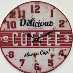 NiceTime Design - Wall clock Retro Coffee Red