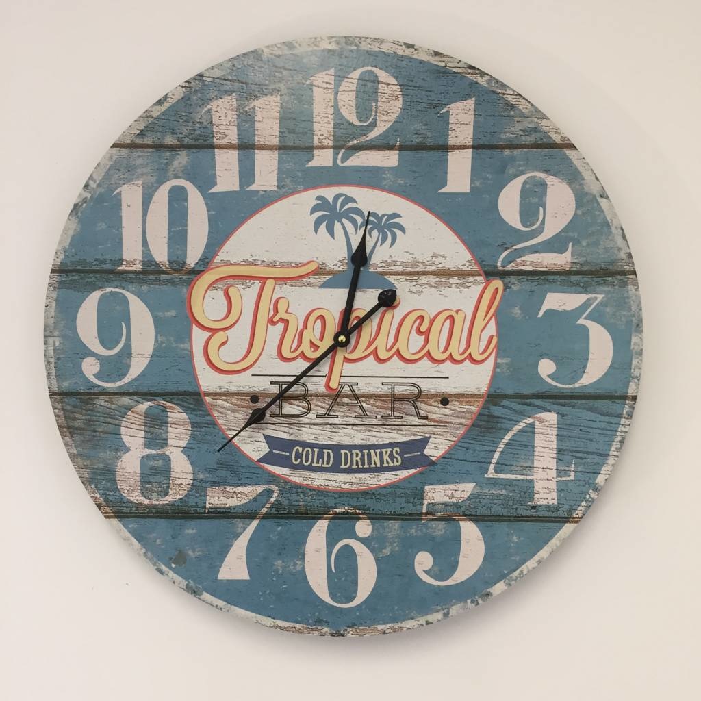 NiceTime Design - Wall clock Vintage Tropical Bar