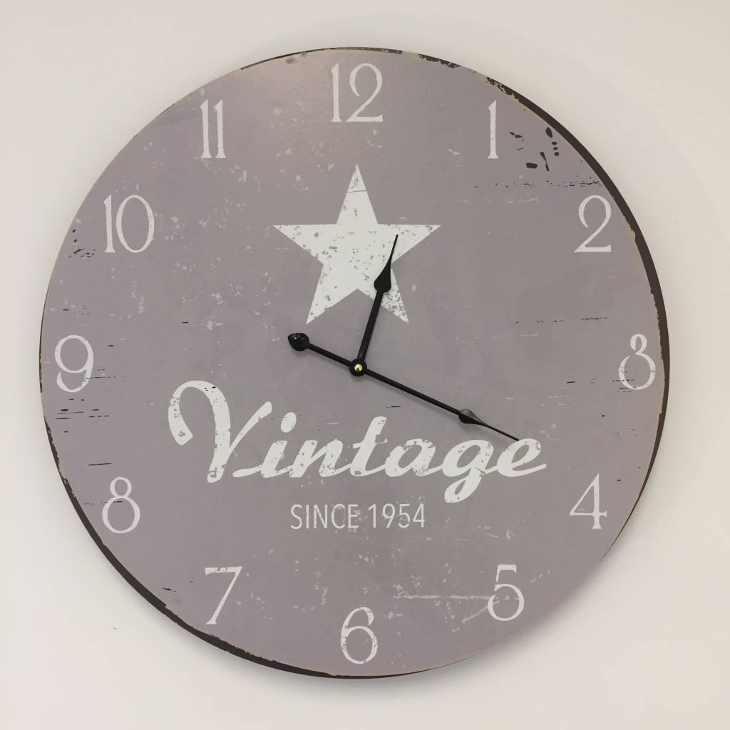 NiceTime Design - Wandklok Vintage Silver Star