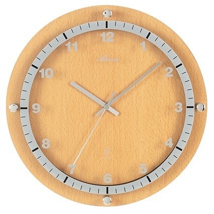 Atlanta Design - Wanduhr met massief houten rand modern design