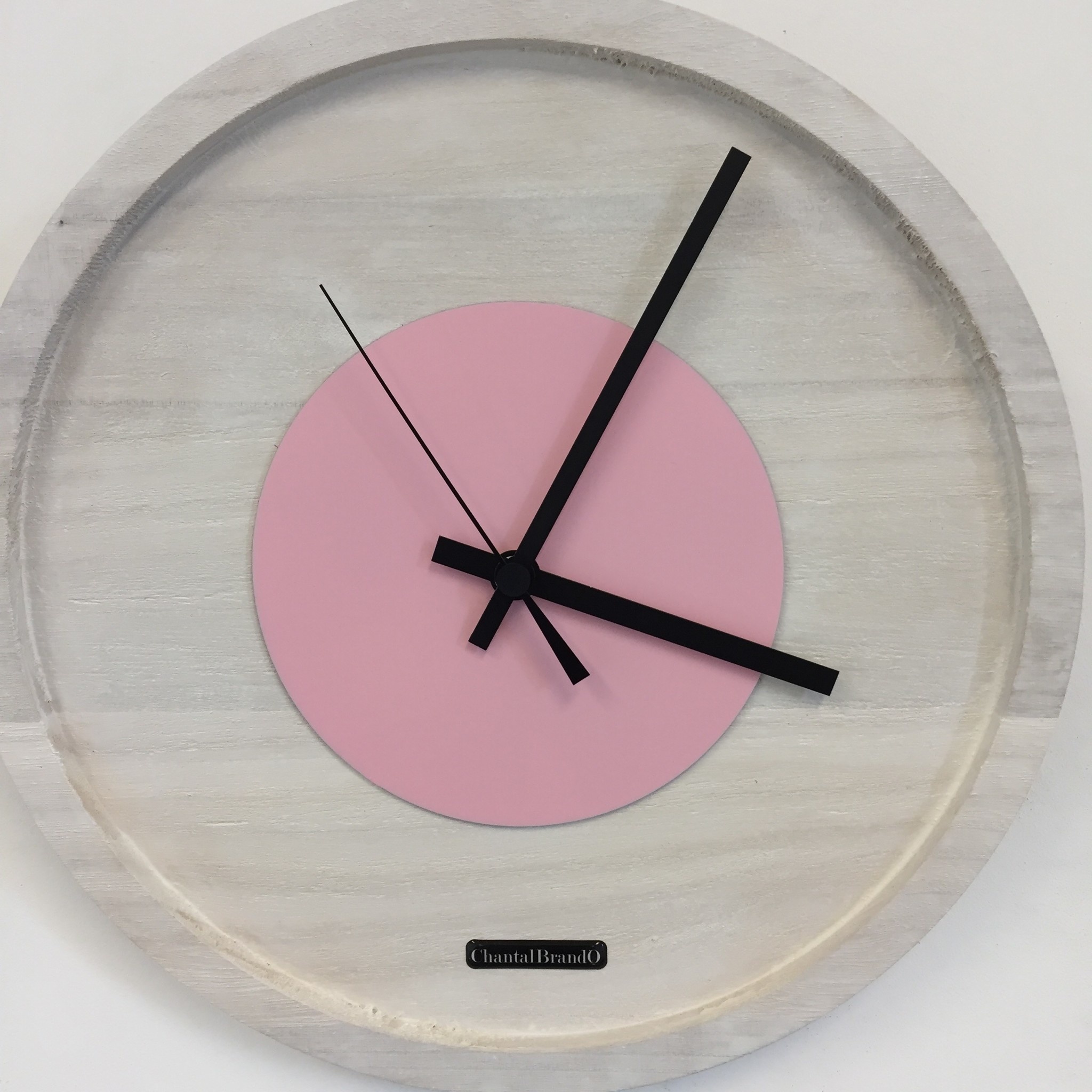 Klokkendiscounter Design - Wall clock Quinten White & Pink