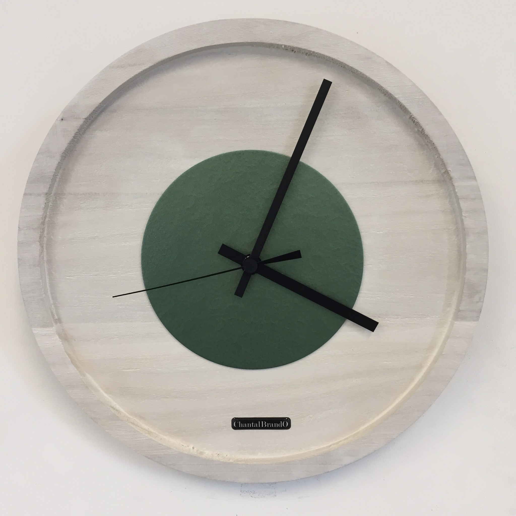 Klokkendiscounter Design - Wall clock Quinten White & Green Modern Design