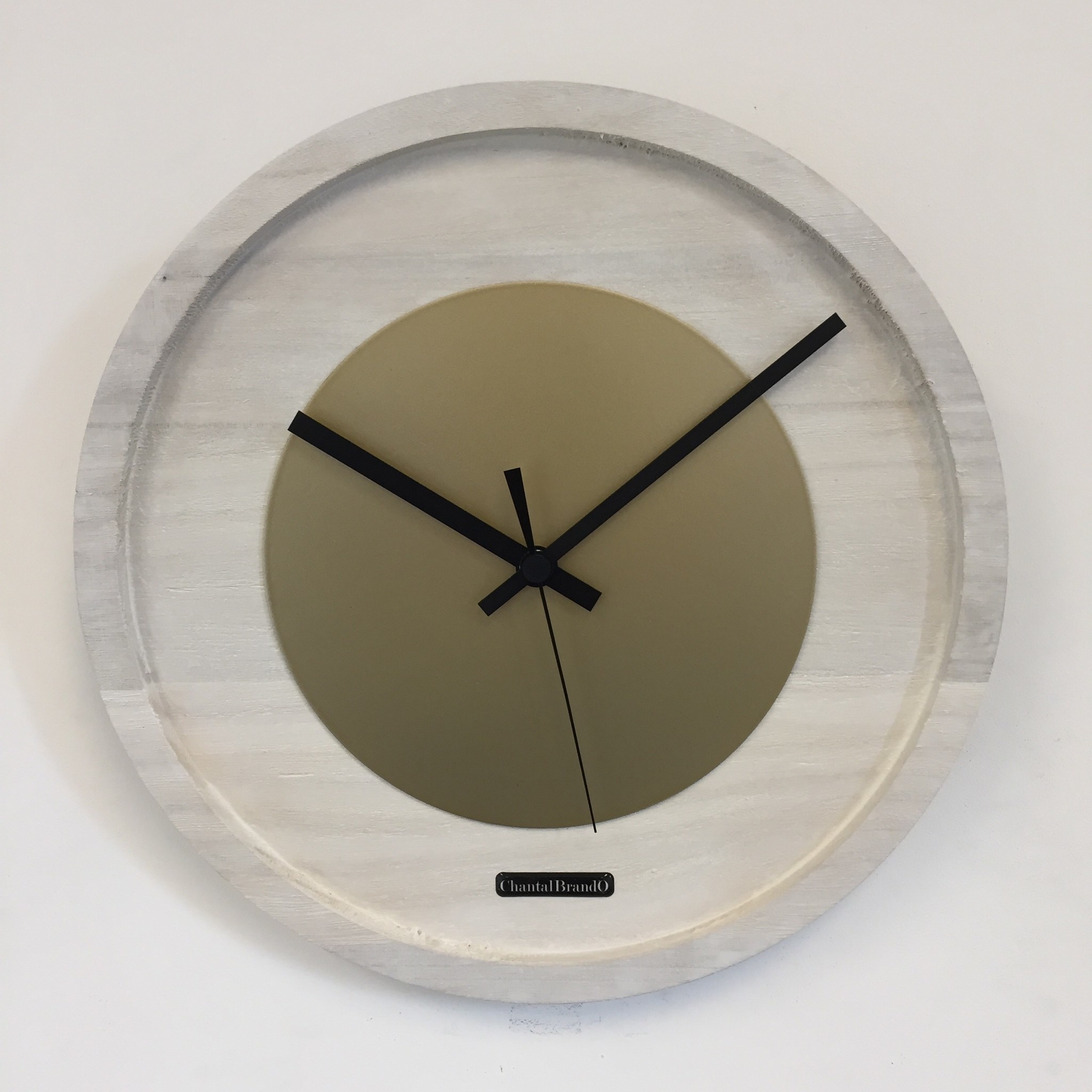 Klokkendiscounter Design - Wall clock Quinten White & Gold Modern Dutch Design