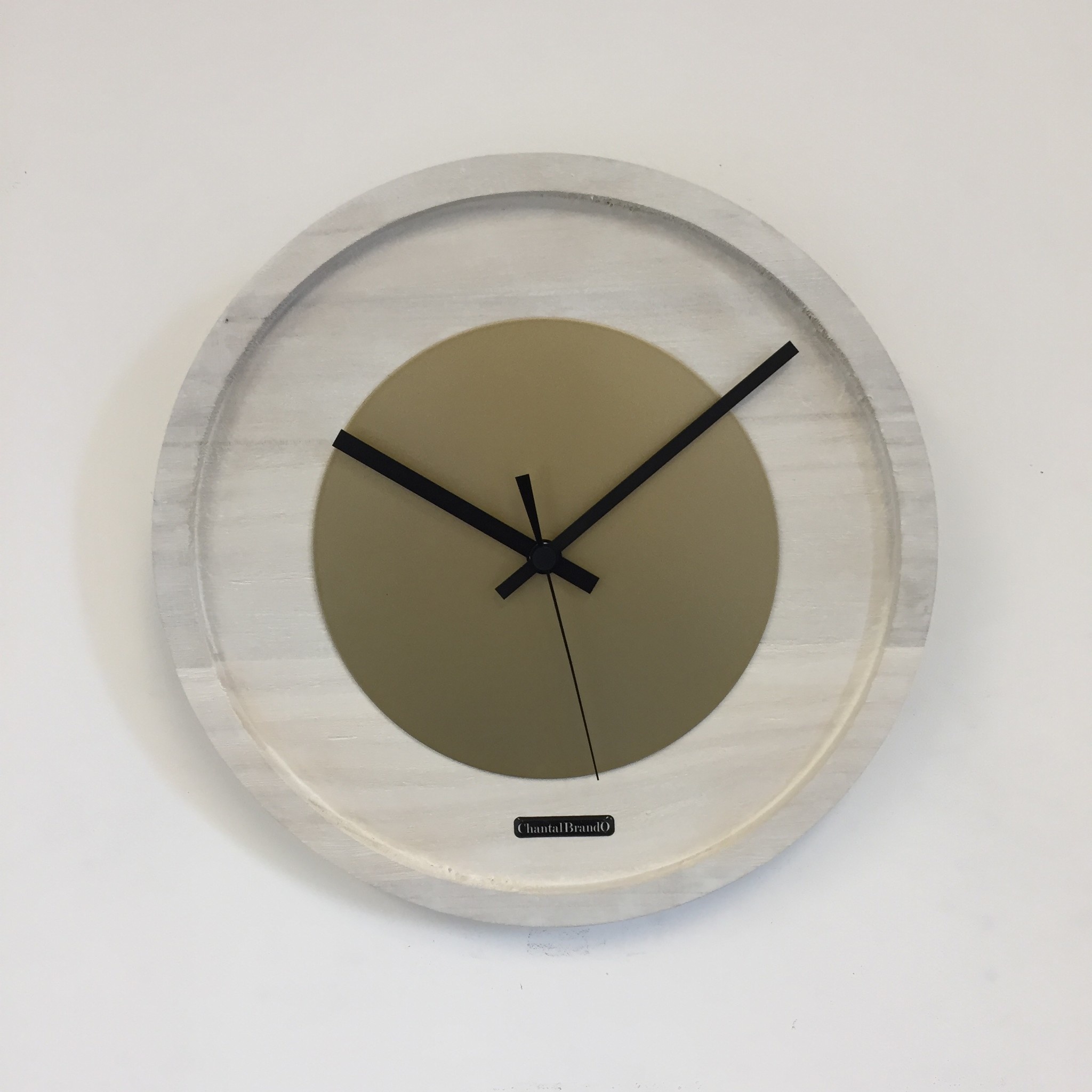 Klokkendiscounter Design - Wall clock Quinten White & Gold Modern Dutch Design