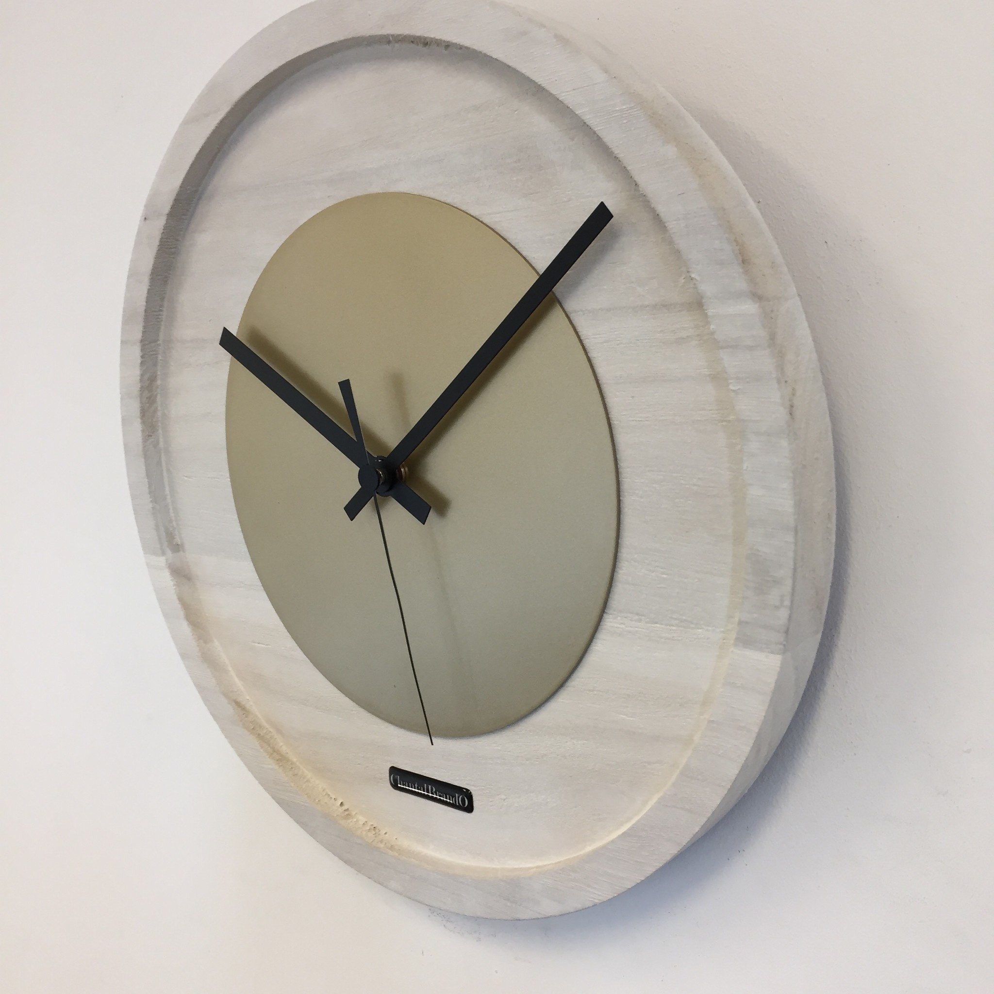 Klokkendiscounter Design - Wall clock Quinten White & Gold Modern Dutch Design
