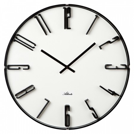 Atlanta Design - Wanduhr Zwart Wit Modern Design