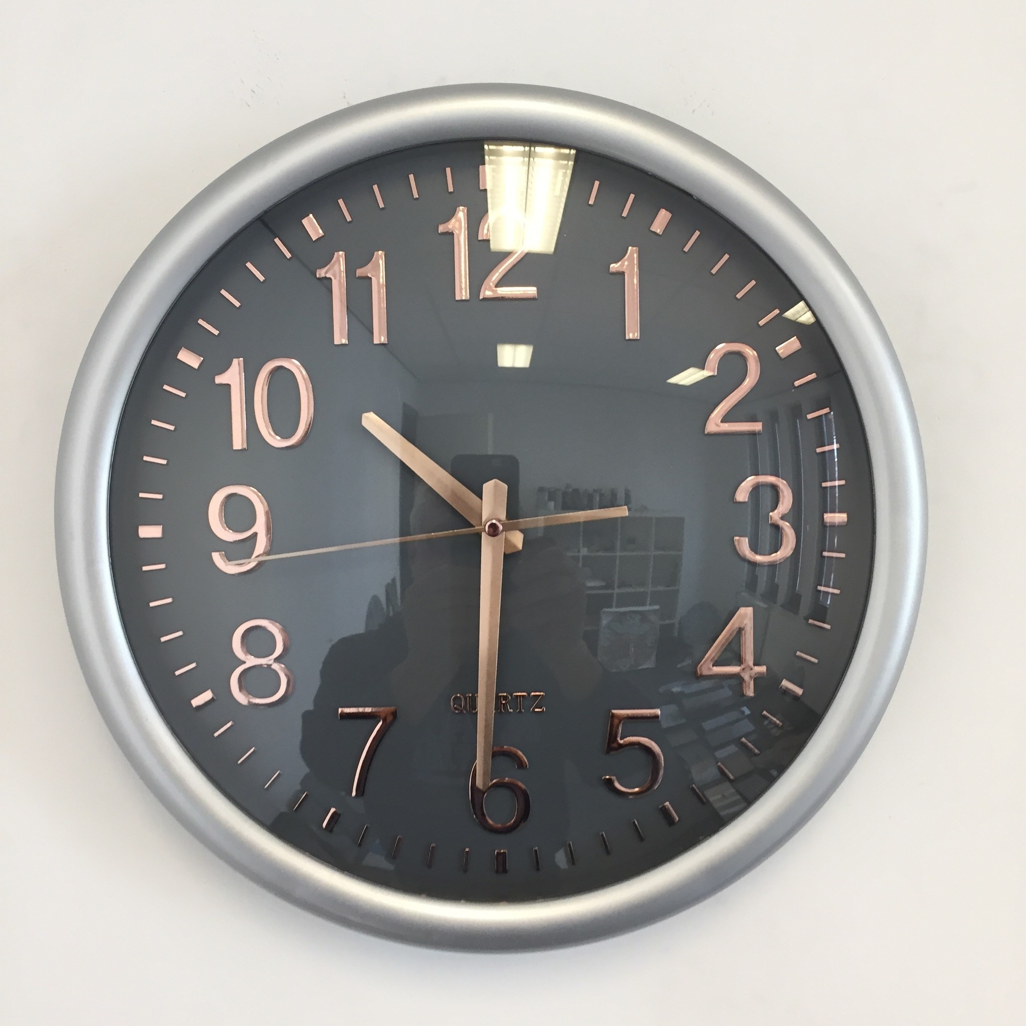 NiceTime Design - Wall clock Silver & Copper Modern Design