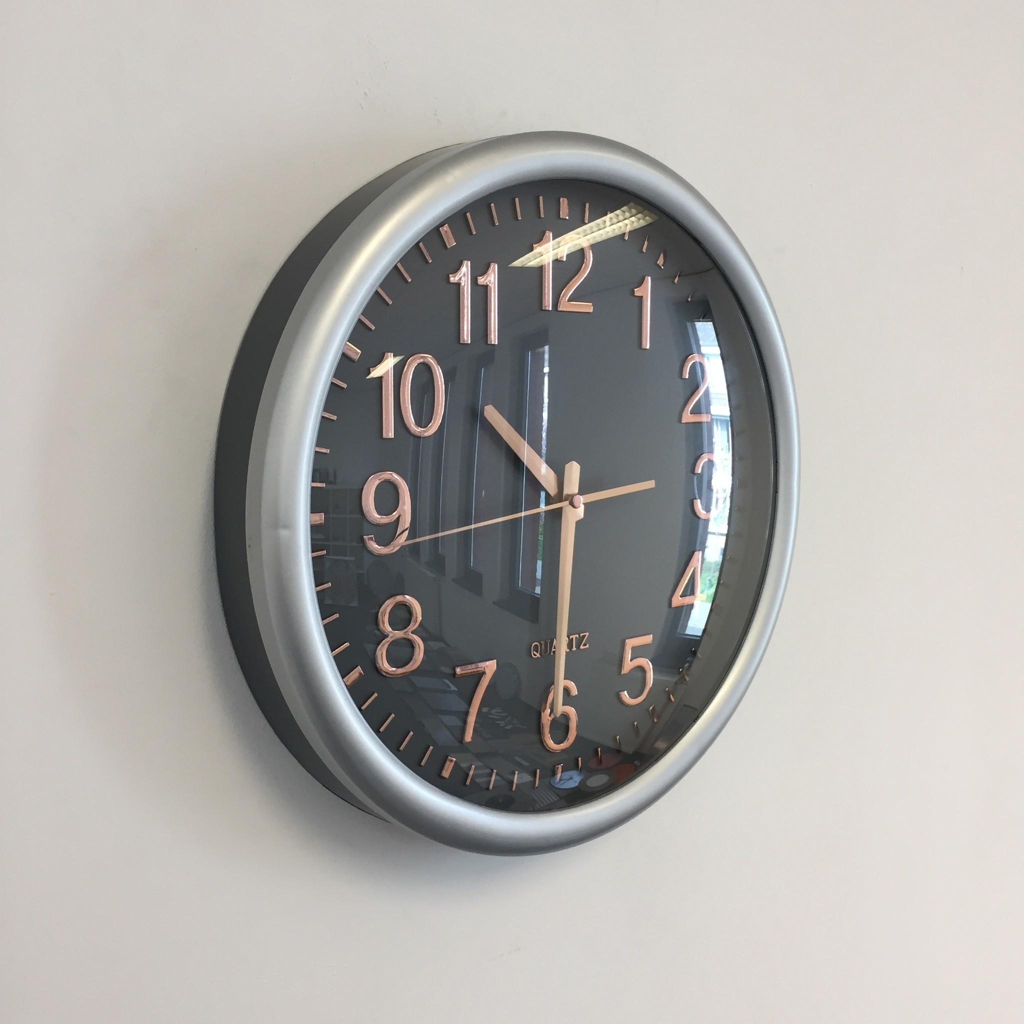 NiceTime Design - Wall clock Silver & Copper Modern Design