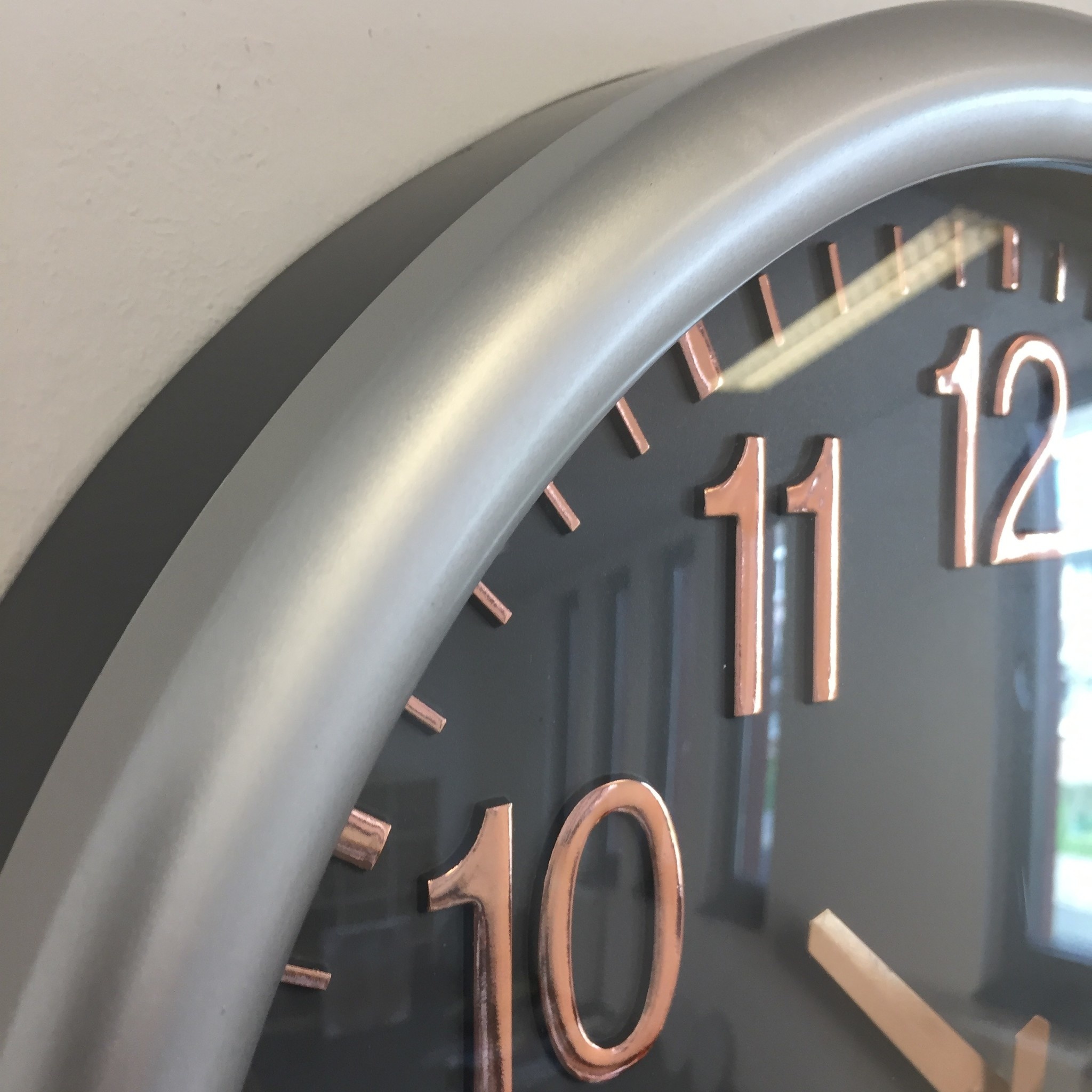 NiceTime Design - Wall clock Silver & Copper Modern Design