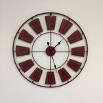 NiceTime Design - Wall clock Industrial Wheel Vintage Red