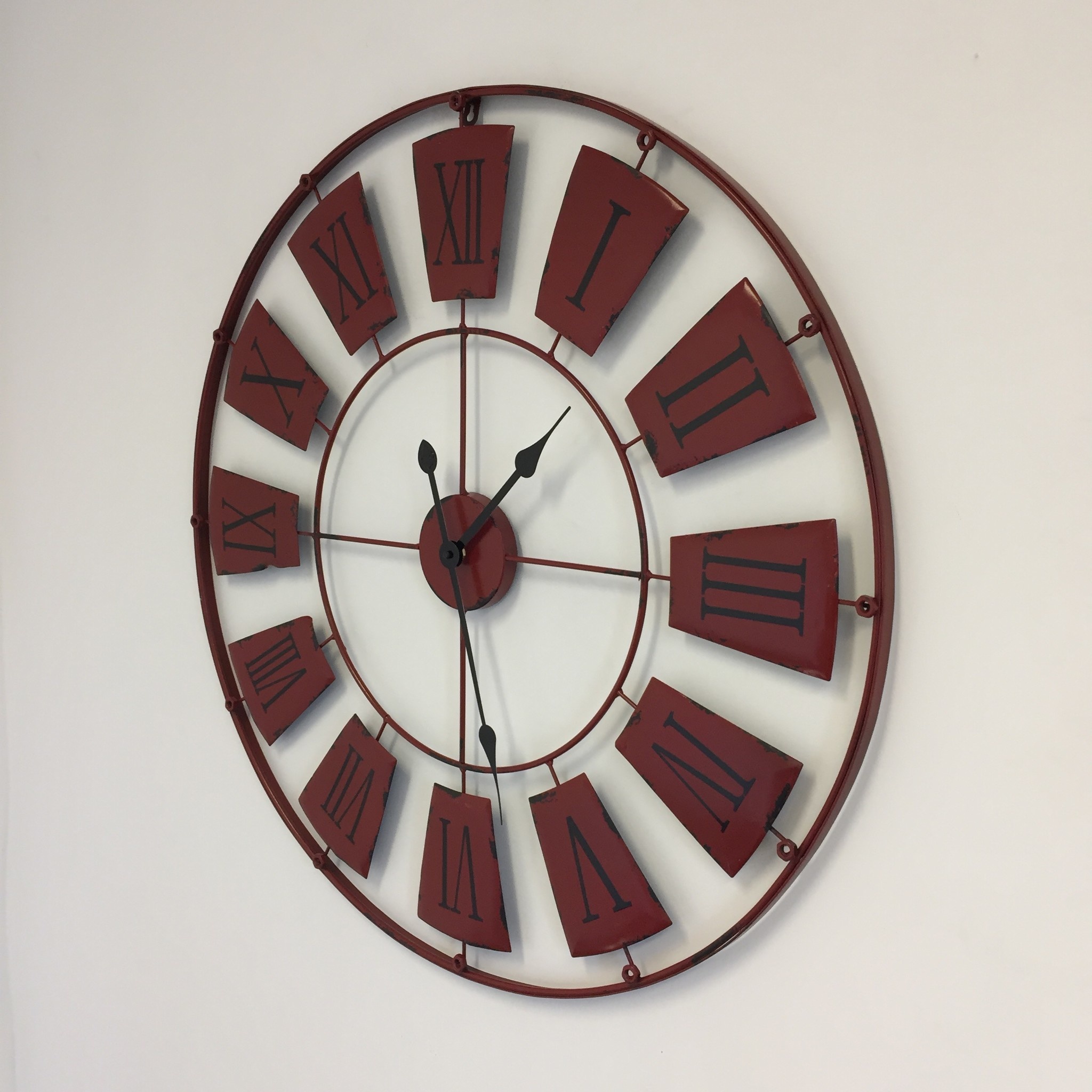 NiceTime Design - Wandklok INDUSTRIAL WHEEL VINTAGE RED