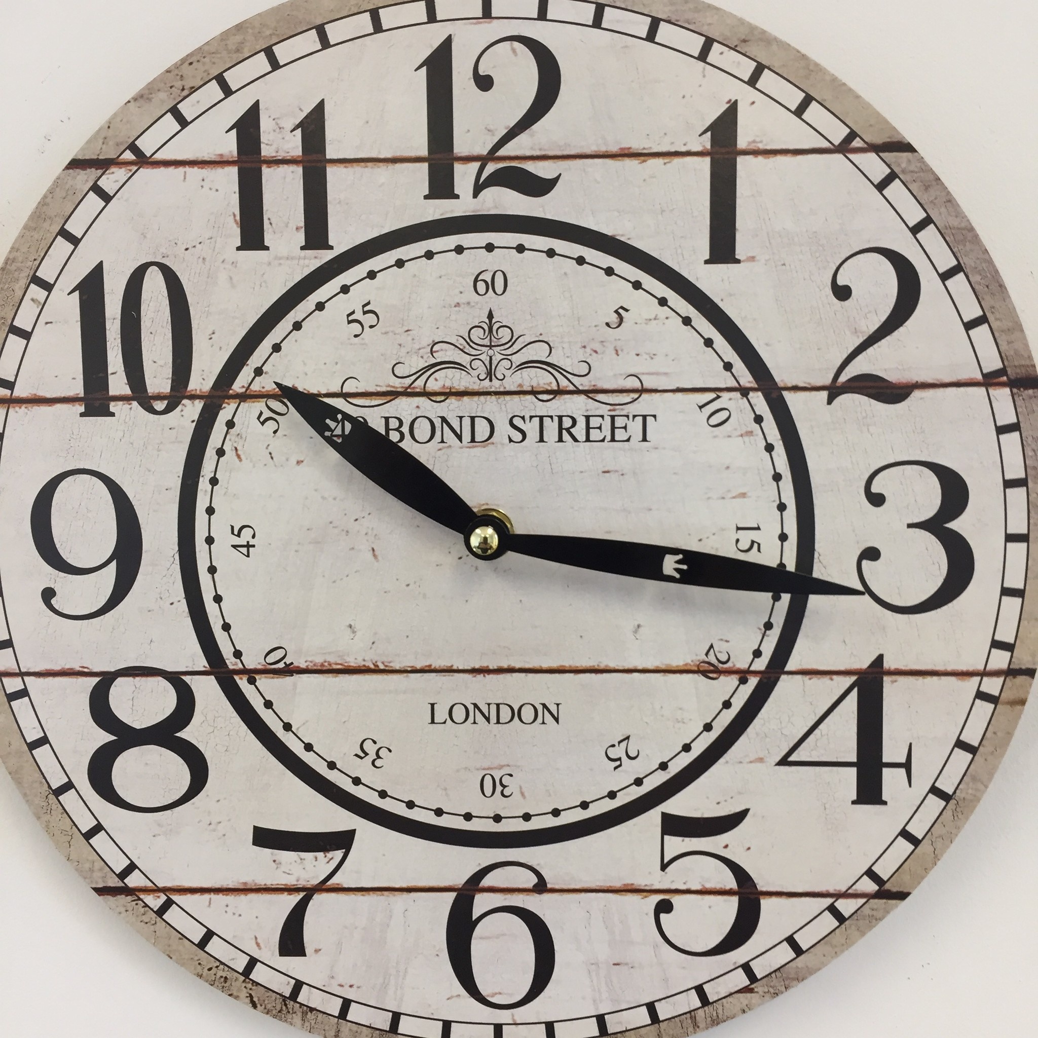 NiceTime Design - Wall clock Bondstreet White Vintage